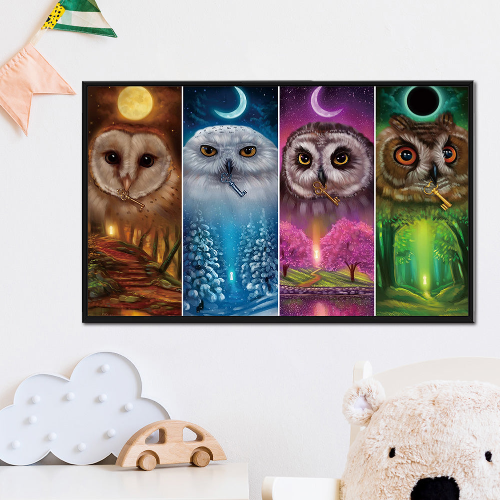 Color Owl - Full Square Drill Diamond Painting 80*45CM