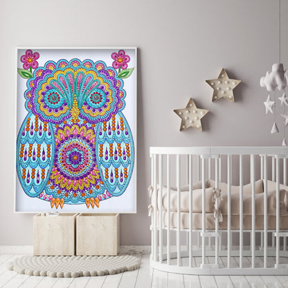 Owl - Special Shaped Drill Diamond Painting 30*40CM