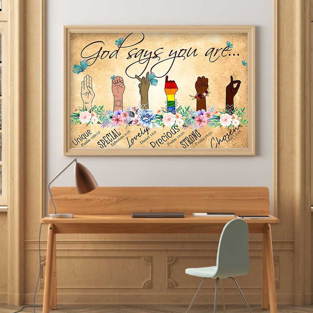 English Sentence - Full Round Drill Diamond Painting 60*40CM