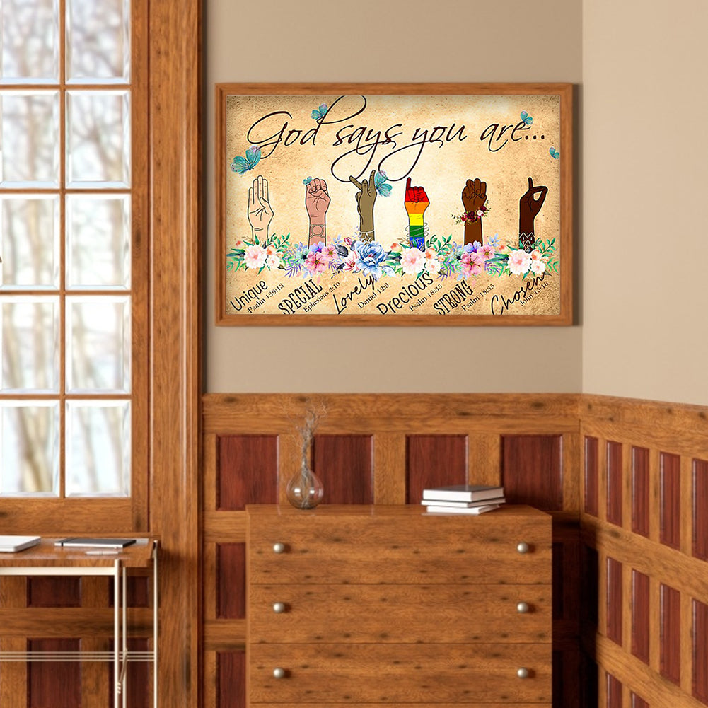English Sentence - Full Round Drill Diamond Painting 60*40CM