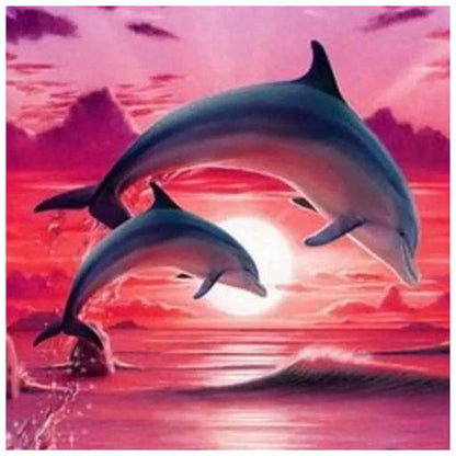 Dolphins - Full Square Drill Diamond Painting 40*40CM