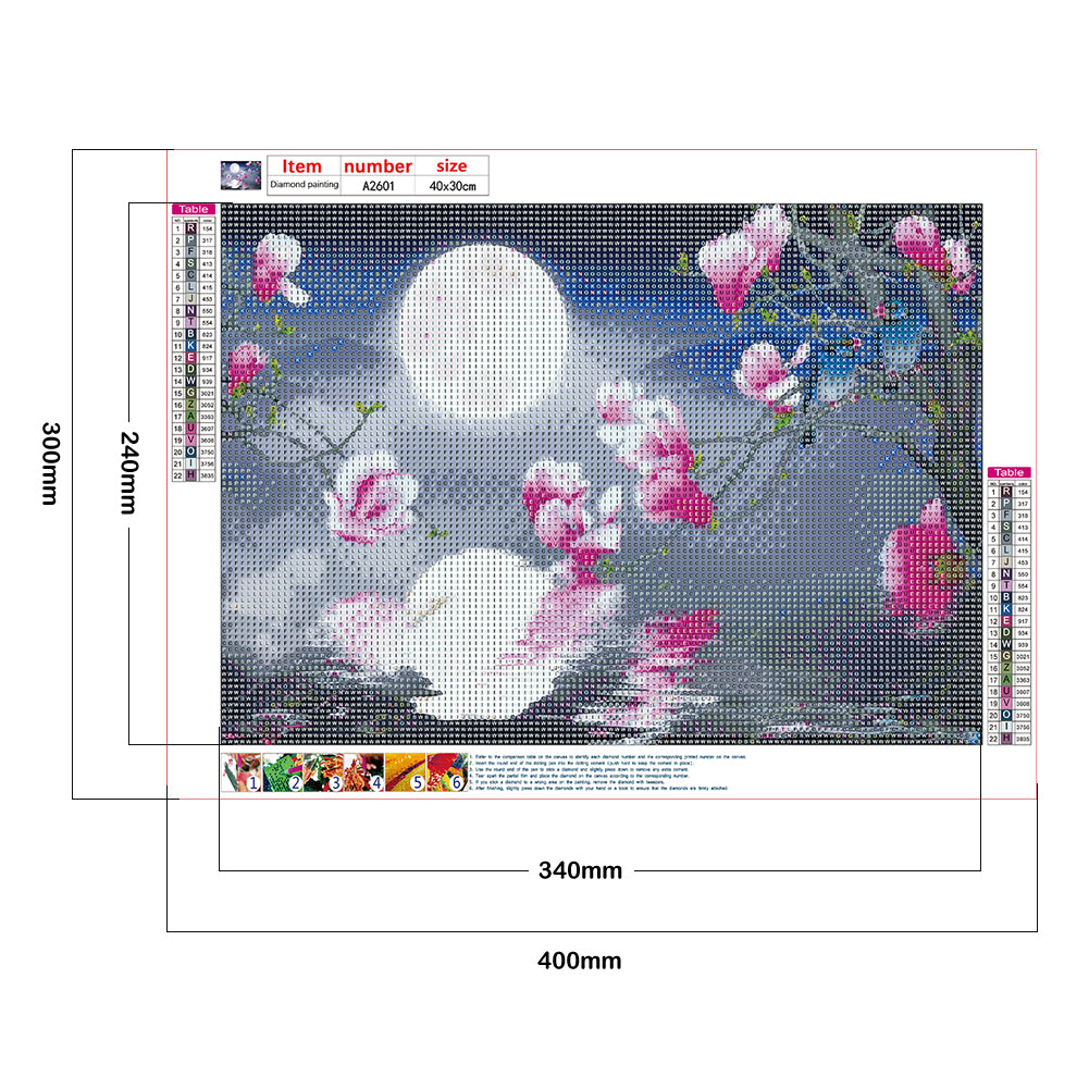 Magnolia Flower - Full Round Drill Diamond Painting 40*30CM