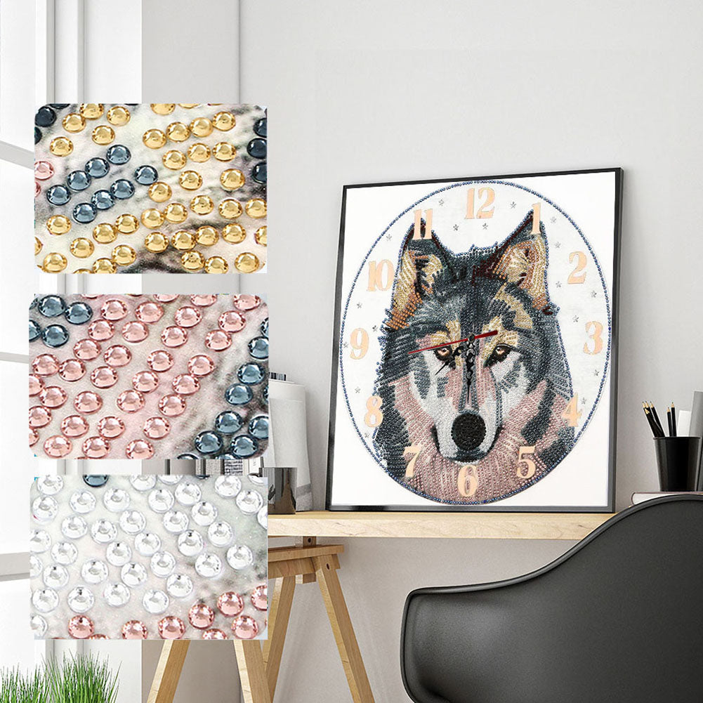 Animal Clock Part Special Shape Diamond DIY Painting Kit 5D Mosaic Clocks