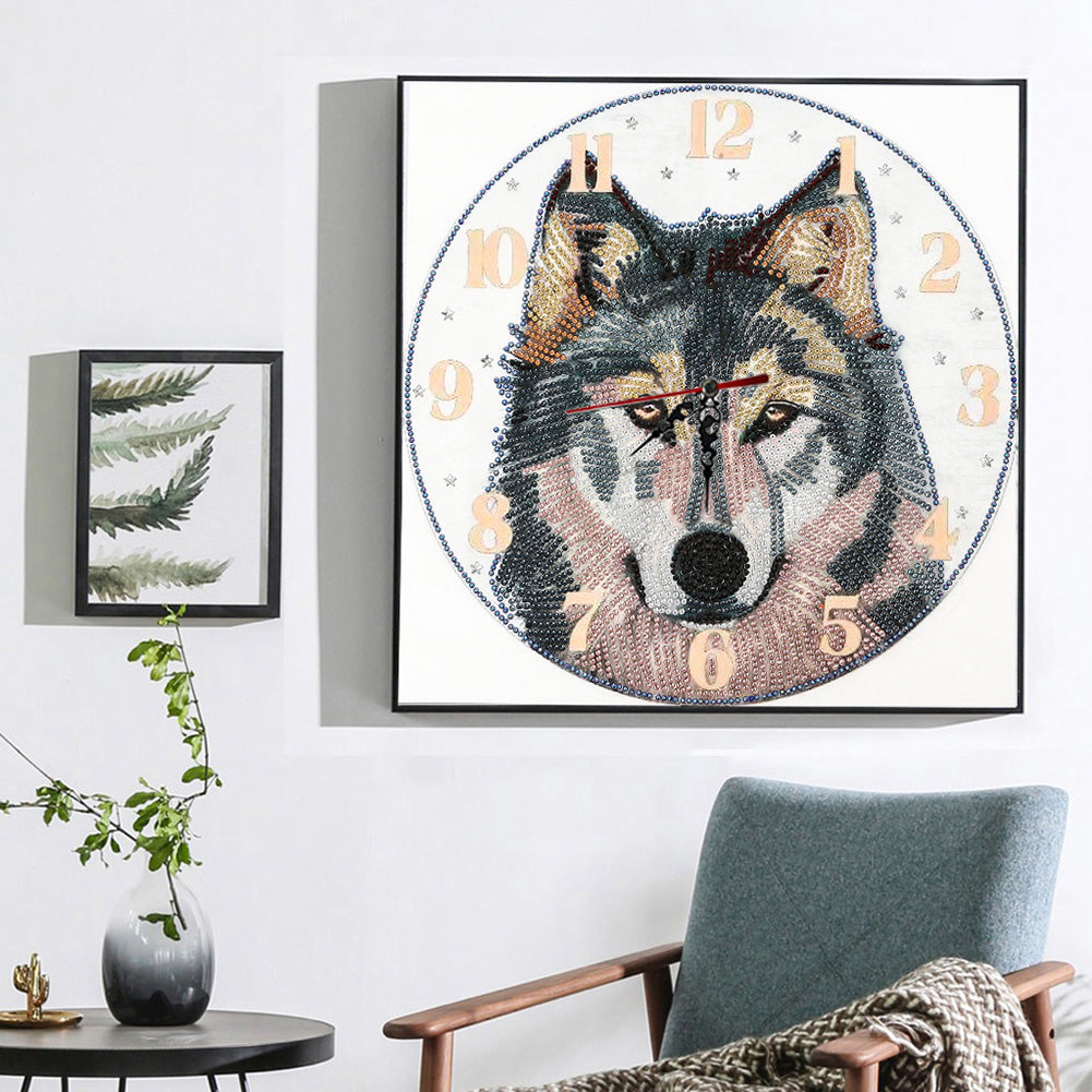 Animal Clock Part Special Shape Diamond DIY Painting Kit 5D Mosaic Clocks