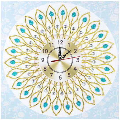 Simple Flower Clock Part Drill Special Shape Diamond DIY Mosaic Clocks Gift