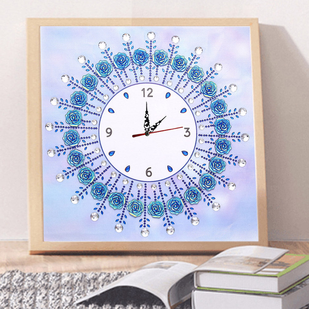 Simple Flower Clock Part Drill Special Shape Diamond DIY Mosaic Clocks Gift