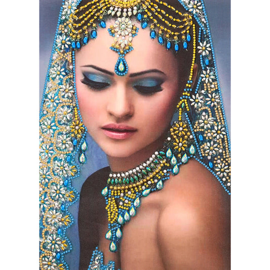 Indian Lady - Special Shaped Drill Diamond Painting 30*40CM