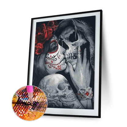 Skull Couple - Full Round Drill Diamond Painting 30*40CM