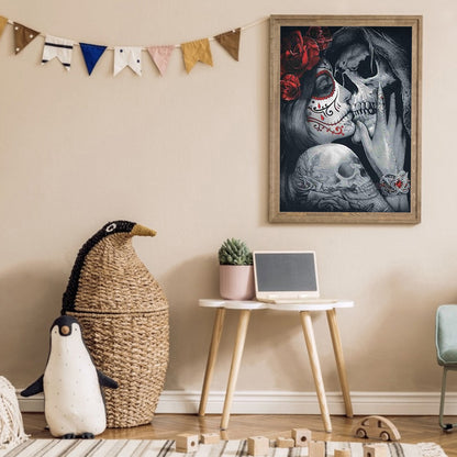 Skull Couple - Full Round Drill Diamond Painting 30*40CM