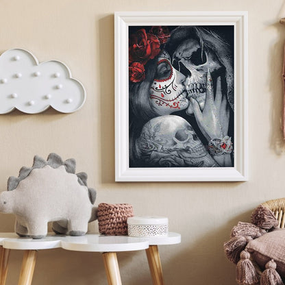 Skull Couple - Full Round Drill Diamond Painting 30*40CM