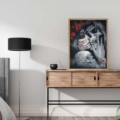 Skull Couple - Full Round Drill Diamond Painting 30*40CM