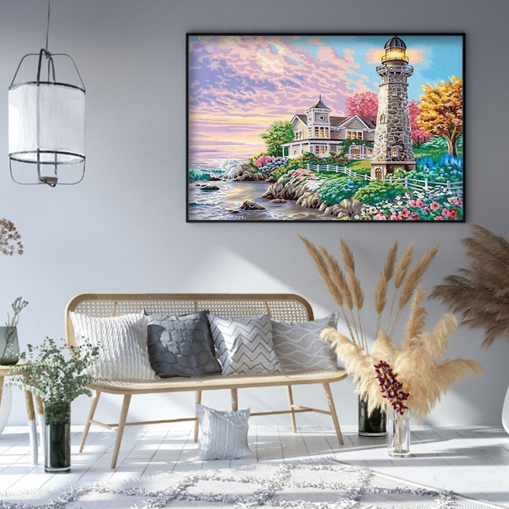 Beach House - Full Round Drill Diamond Painting 40*30CM