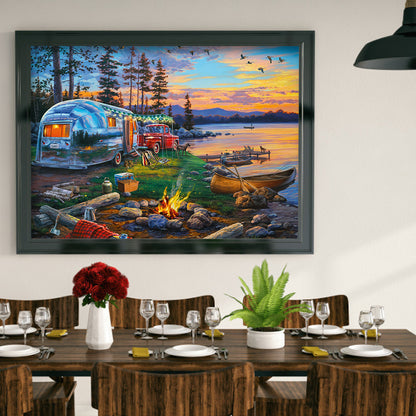 Lakeside Scenery - Full Round Drill Diamond Painting 50*40CM