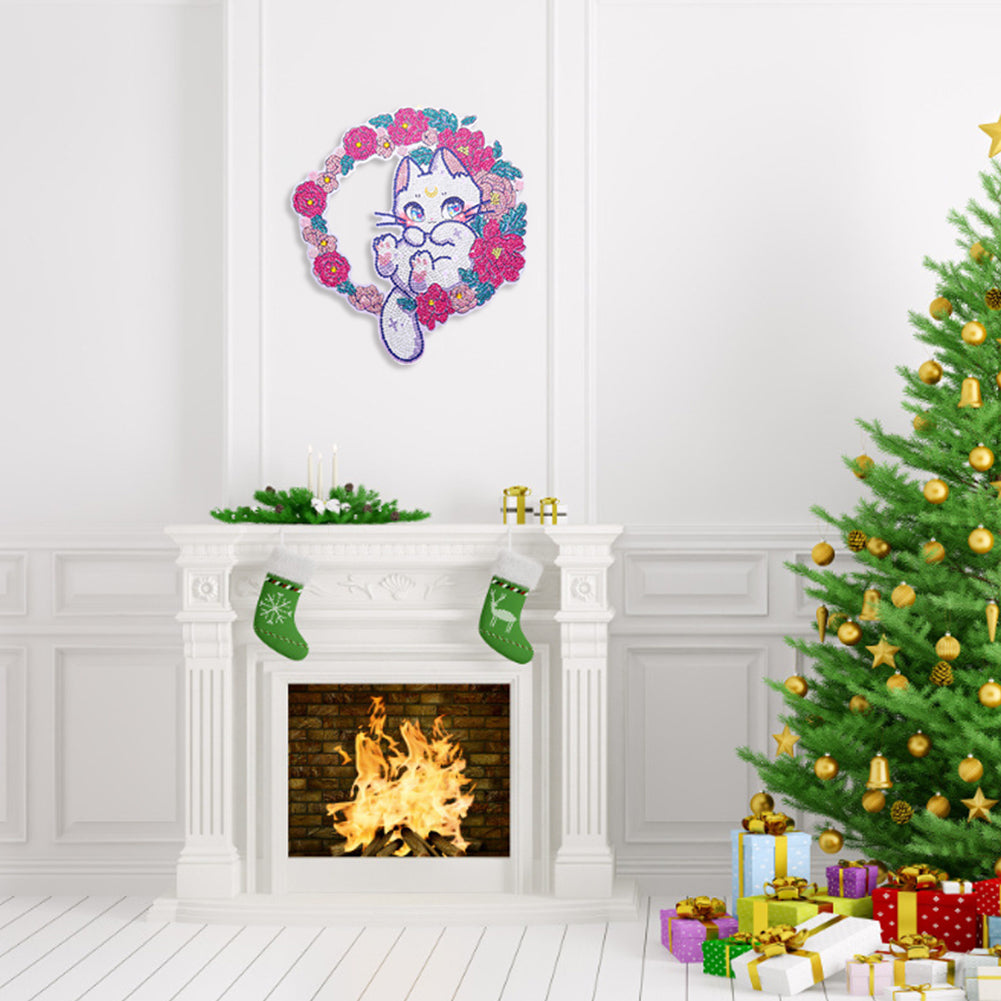 DIY Spot Drill Garland 5D Crystal Diamond Painting Art Flower Wreath Gift