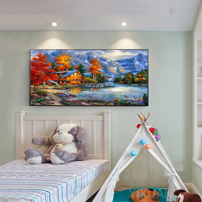 Lake House - Full Round Drill Diamond Painting 60*40CM