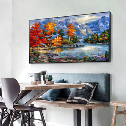 Lake House - Full Round Drill Diamond Painting 60*40CM