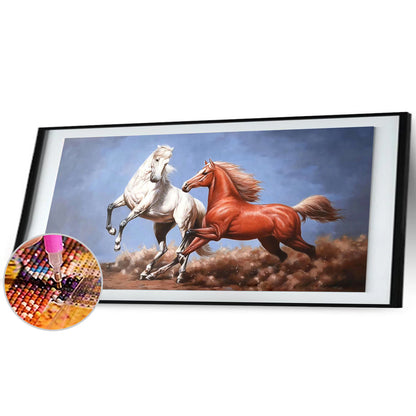 Running Horse - Full Round Drill Diamond Painting 80*40CM