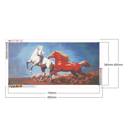 Running Horse - Full Round Drill Diamond Painting 80*40CM