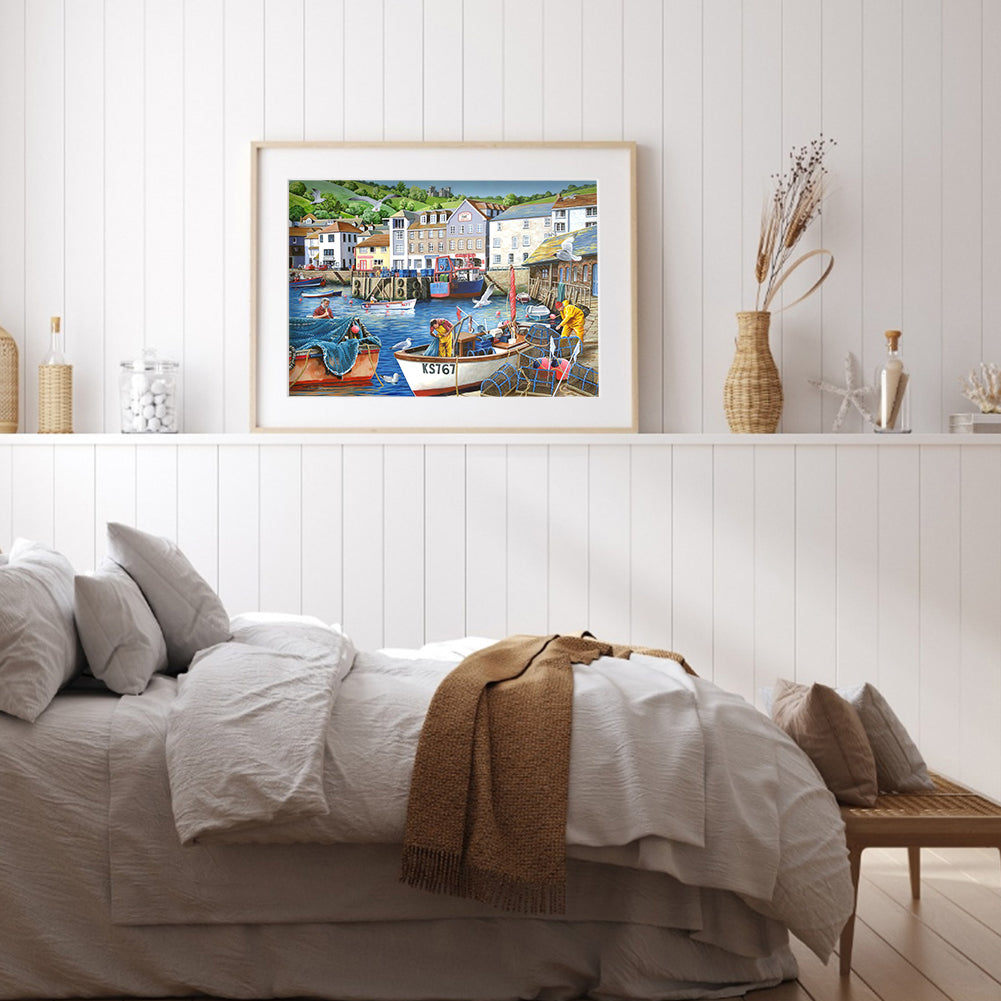 Street Houses - Full Round Drill Diamond Painting 50*40CM