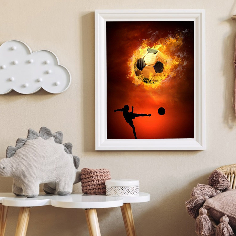 Flame Football - Full Round Drill Diamond Painting 30*40CM