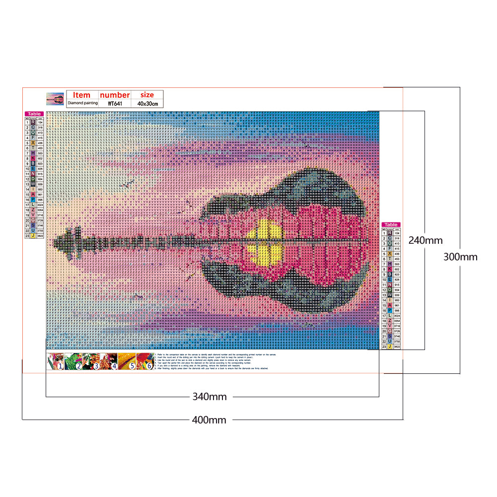 Guitar Scenery - Full Round Drill Diamond Painting 40*30CM