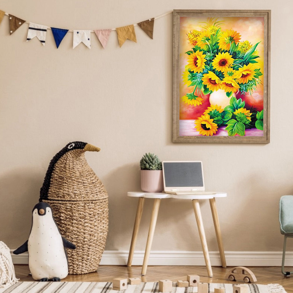 Chrysanthemum - Full Round Drill Diamond Painting 30*40CM