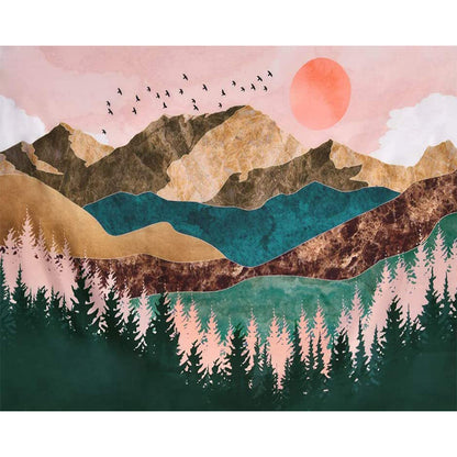 Mountains - Full Round Drill Diamond Painting 40*30CM
