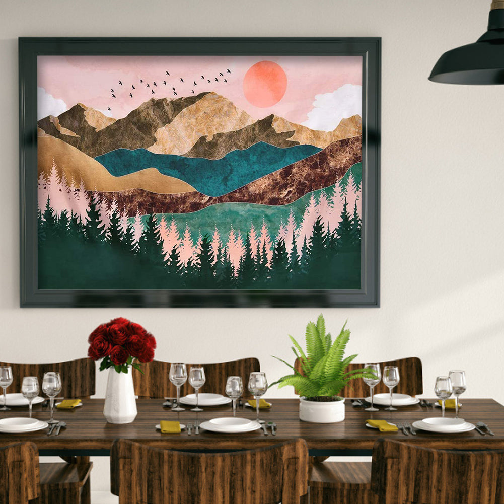 Mountains - Full Round Drill Diamond Painting 40*30CM