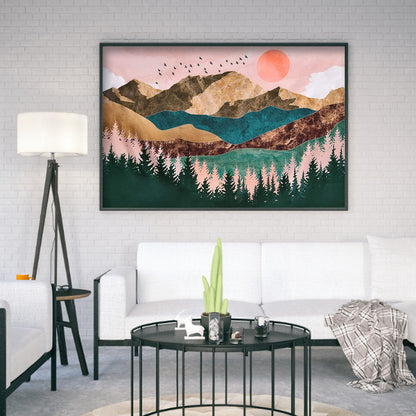 Mountains - Full Round Drill Diamond Painting 40*30CM