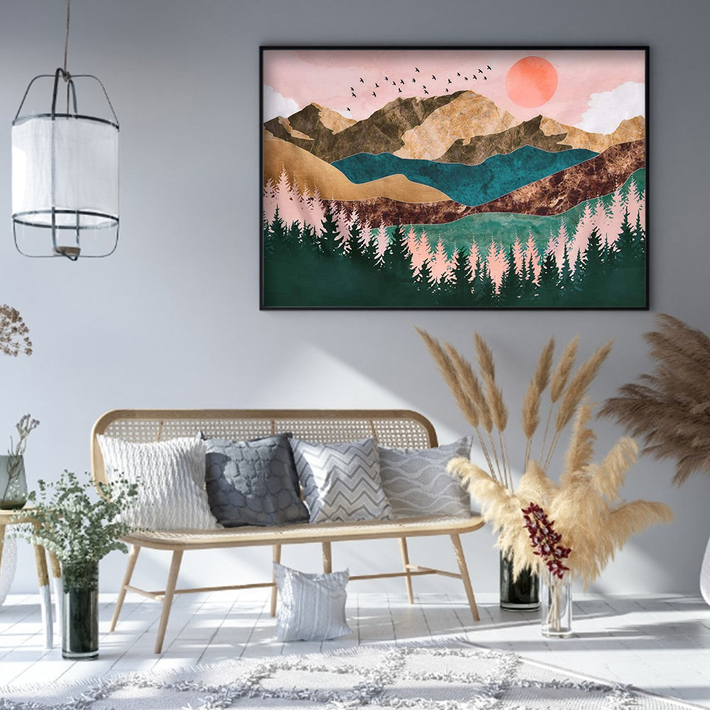 Mountains - Full Round Drill Diamond Painting 40*30CM