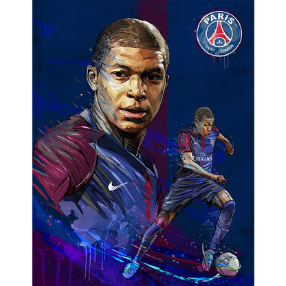 Mbappe - Full Round Drill Diamond Painting 30*40CM