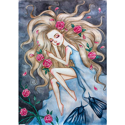 Girl - Full Round Drill Diamond Painting 30*40CM