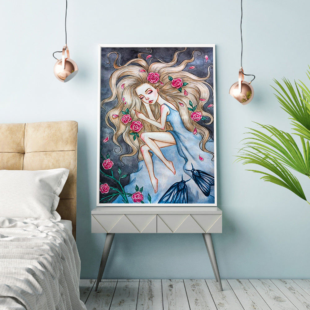 Girl - Full Round Drill Diamond Painting 30*40CM
