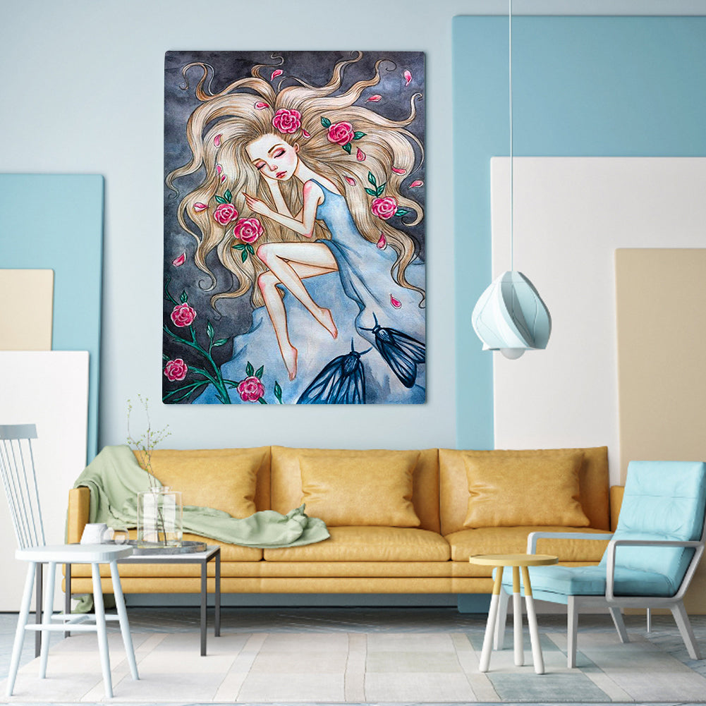 Girl - Full Round Drill Diamond Painting 30*40CM