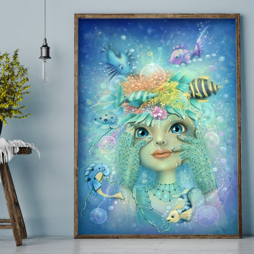 Girl - Full Round Drill Diamond Painting 30*40CM