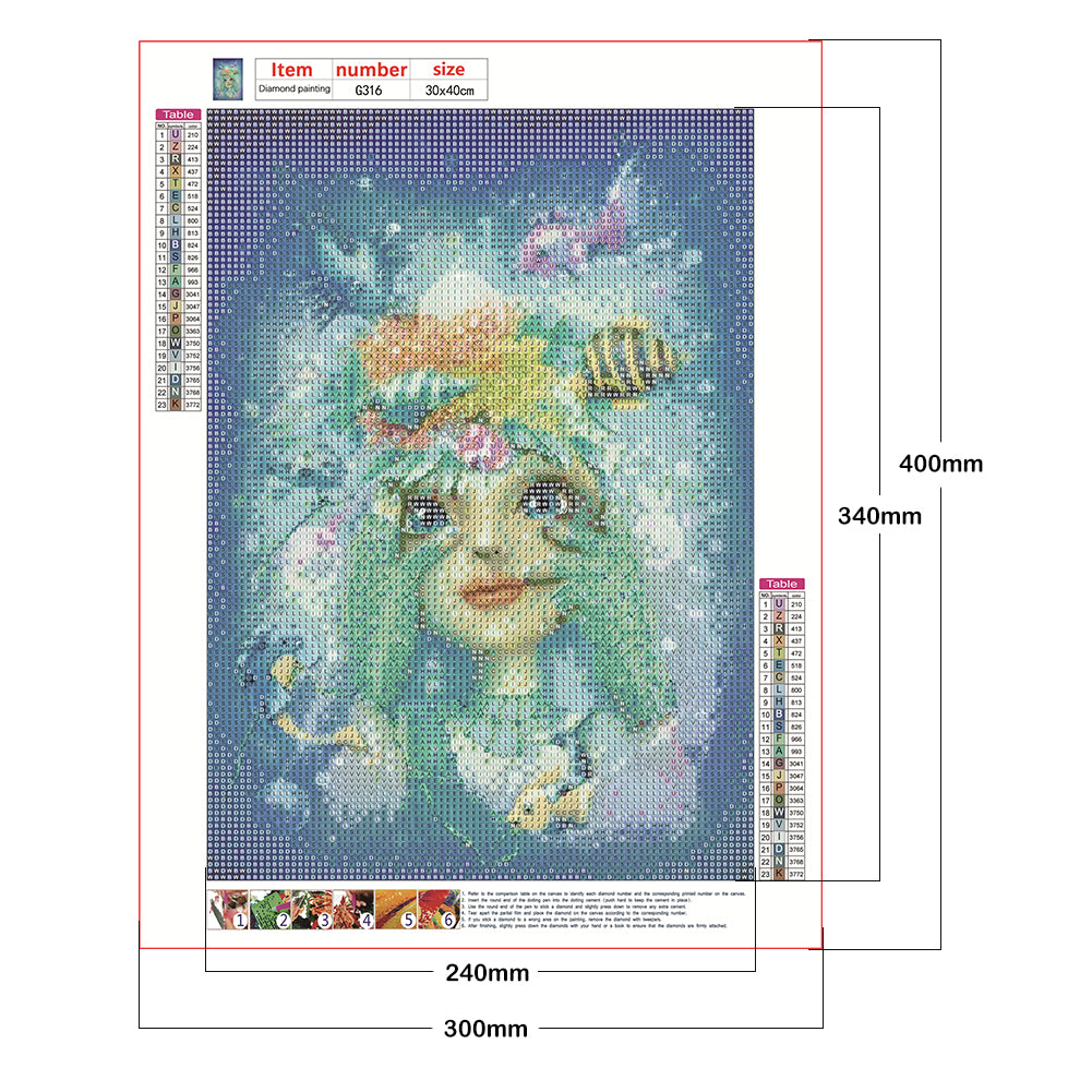 Girl - Full Round Drill Diamond Painting 30*40CM