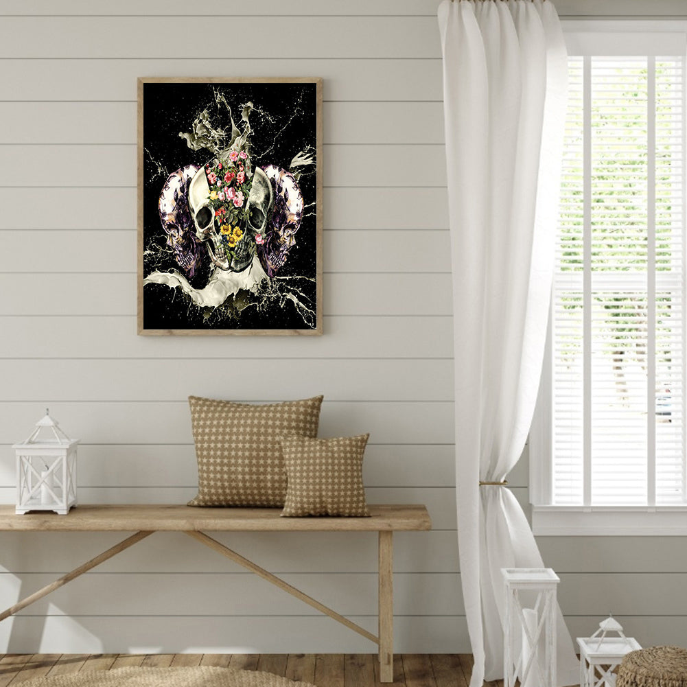Skull - Full Round Drill Diamond Painting 30*40CM