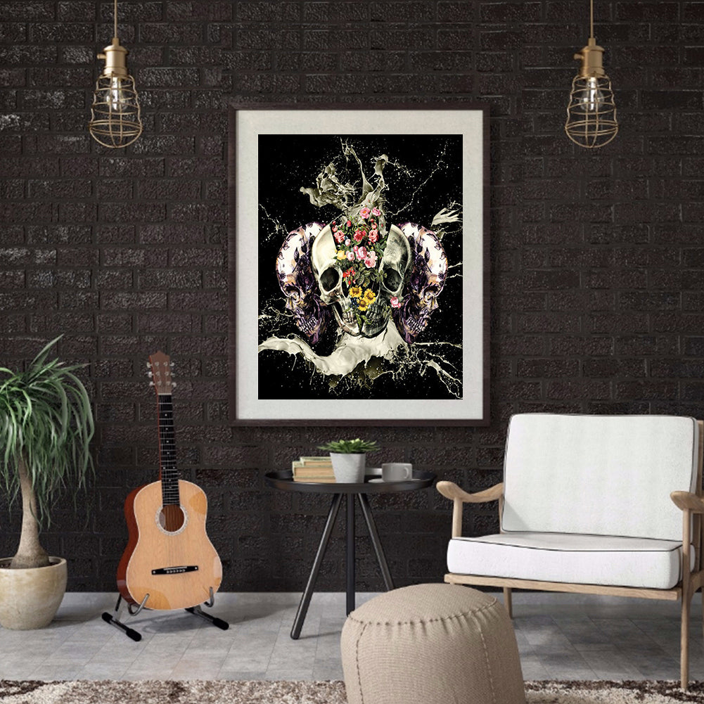 Skull - Full Round Drill Diamond Painting 30*40CM