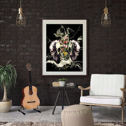 Skull - Full Round Drill Diamond Painting 30*40CM