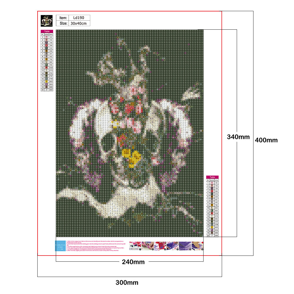 Skull - Full Round Drill Diamond Painting 30*40CM