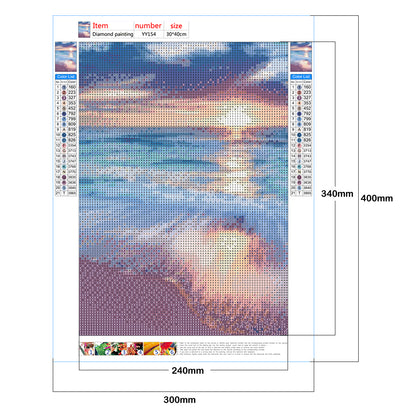Beach Sunrise - Full Round Drill Diamond Painting 30*40CM