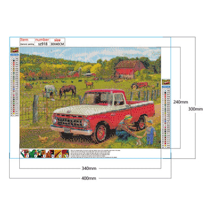 Village Car - Full Round Drill Diamond Painting 40*30CM