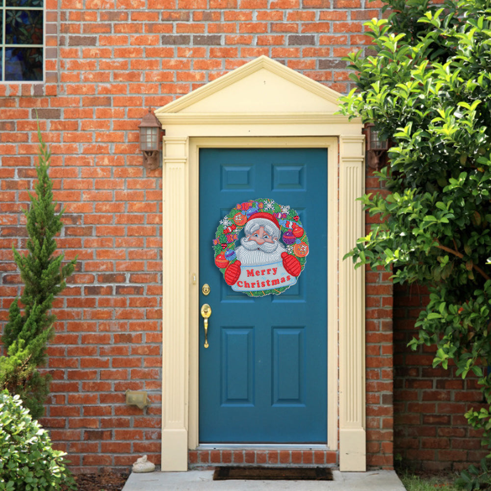 DIY Diamond Painting Hanging Christmas Flower Wreath Kit Home Door Decor