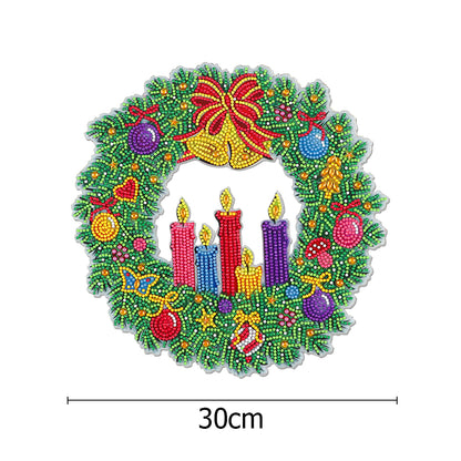 DIY Diamond Painting Hanging Christmas Flower Wreath Kit Home Door Decor