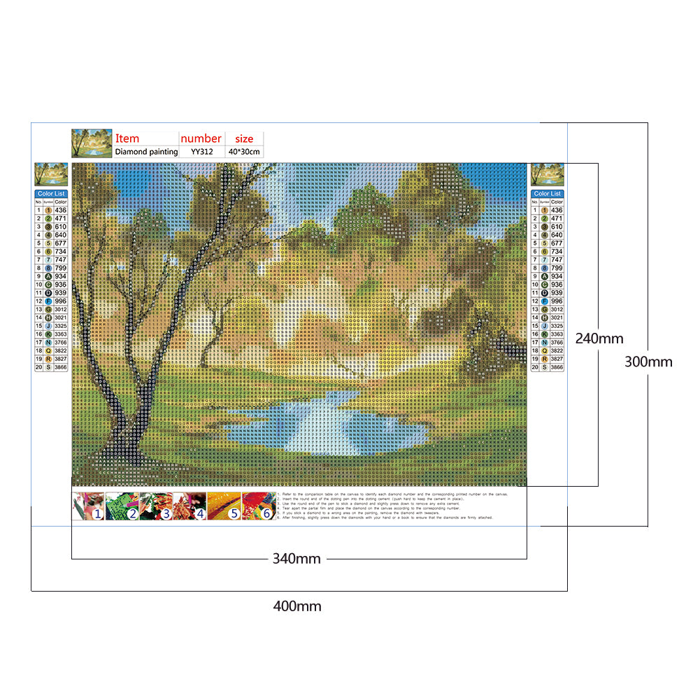 Grove Creek - Full Round Drill Diamond Painting 40*30CM