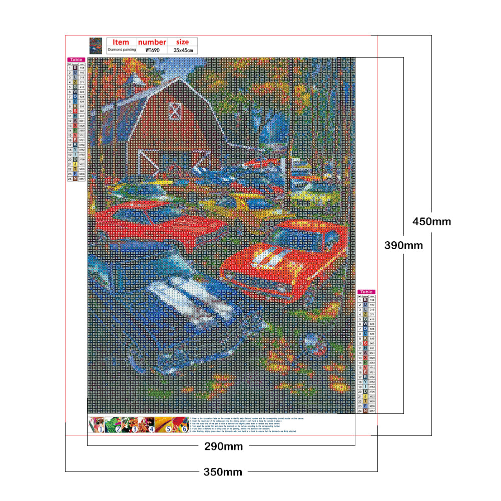 Forest Parking - Full Round Drill Diamond Painting 35*45CM