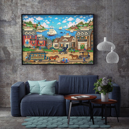 House Street - Full Round Drill Diamond Painting 50*40CM