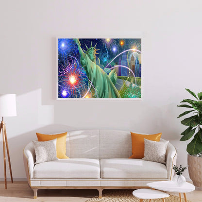 Statue Fireworks - Full Round Drill Diamond Painting 40*30CM