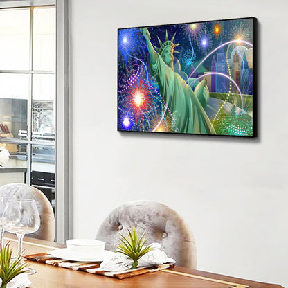 Statue Fireworks - Full Round Drill Diamond Painting 40*30CM