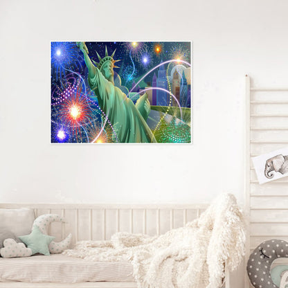 Statue Fireworks - Full Round Drill Diamond Painting 40*30CM